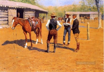  oeste Lienzo - Comprar ponis de polo en el oeste Viejo oeste americano Frederic Remington